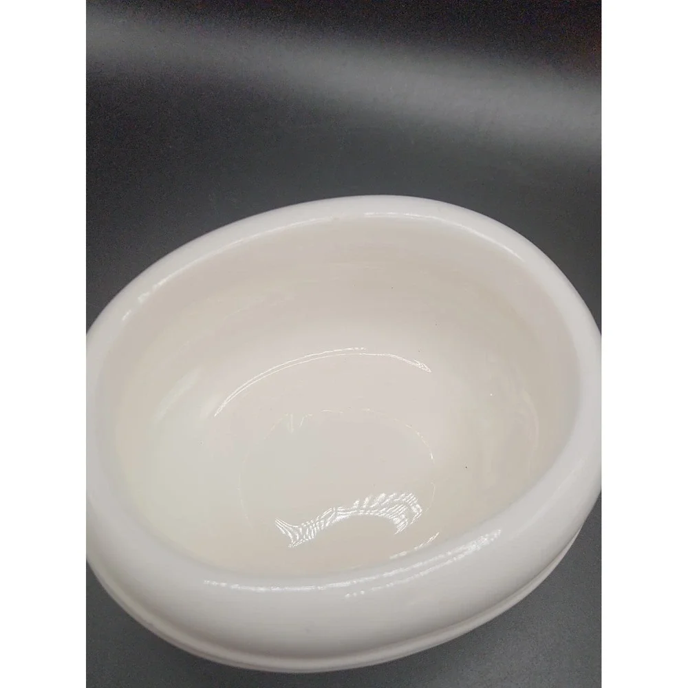 Vtg 80s Empty Coty Sophia White Milk Glass Powder Jar With Original Oval Puff